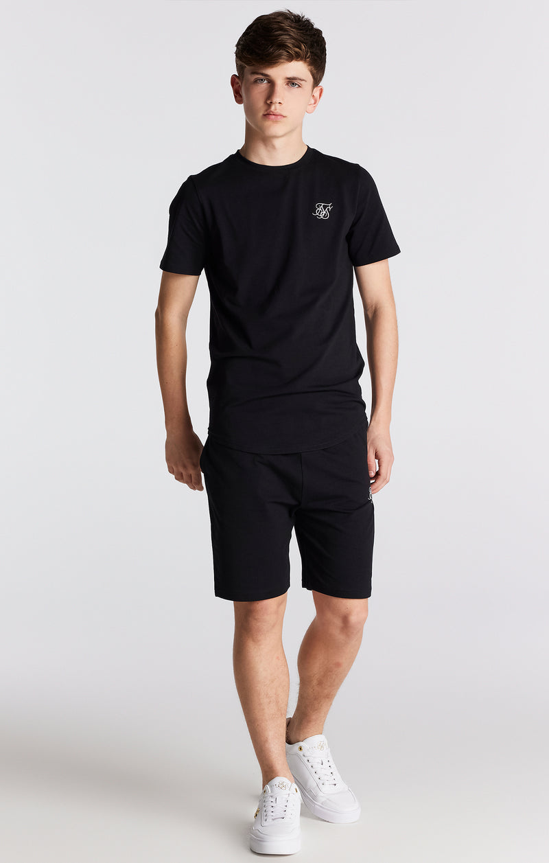 SikSilk Twin Set Tee & Shorts - Black