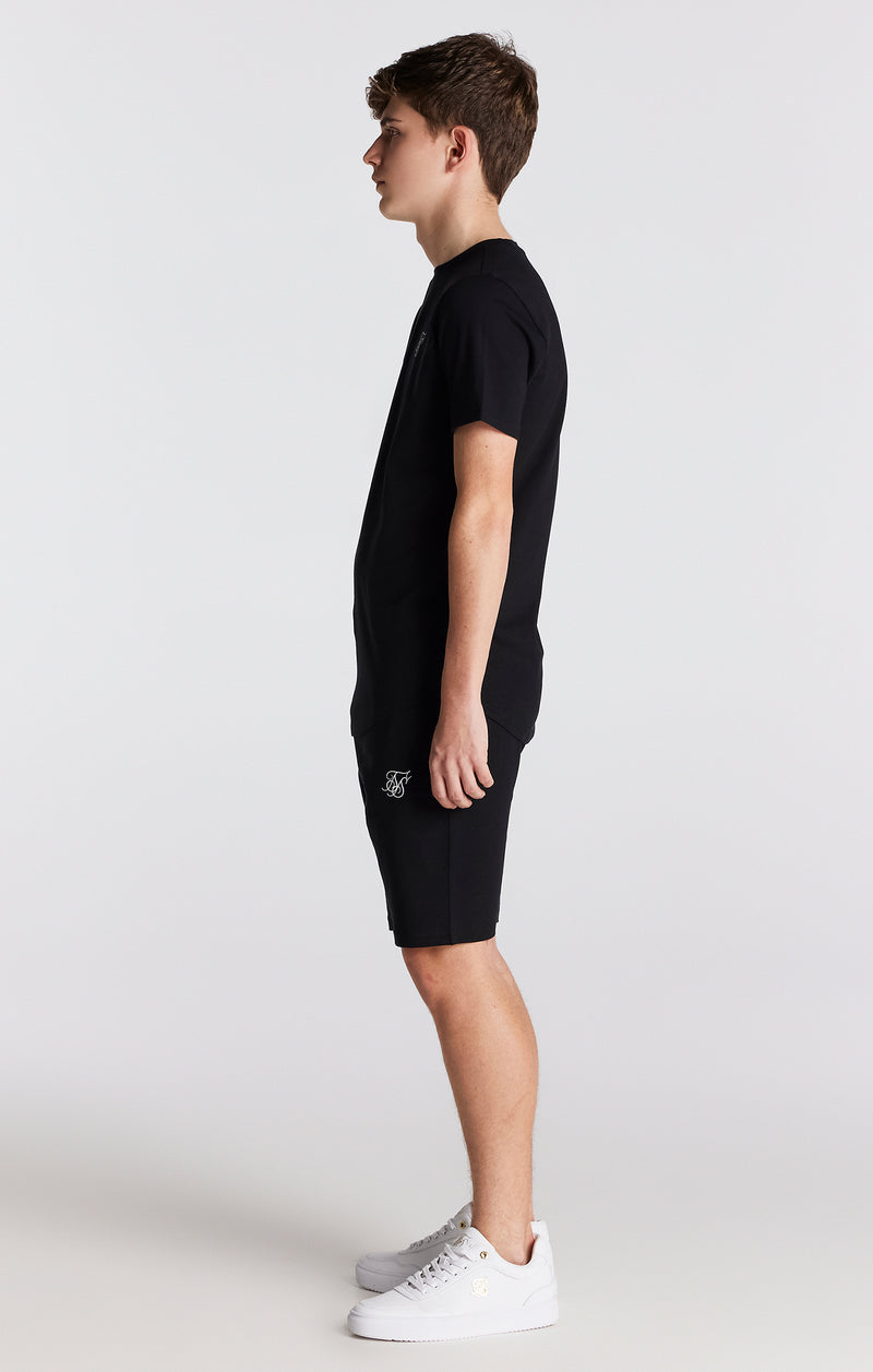 SikSilk Twin Set Tee & Shorts - Black (1)