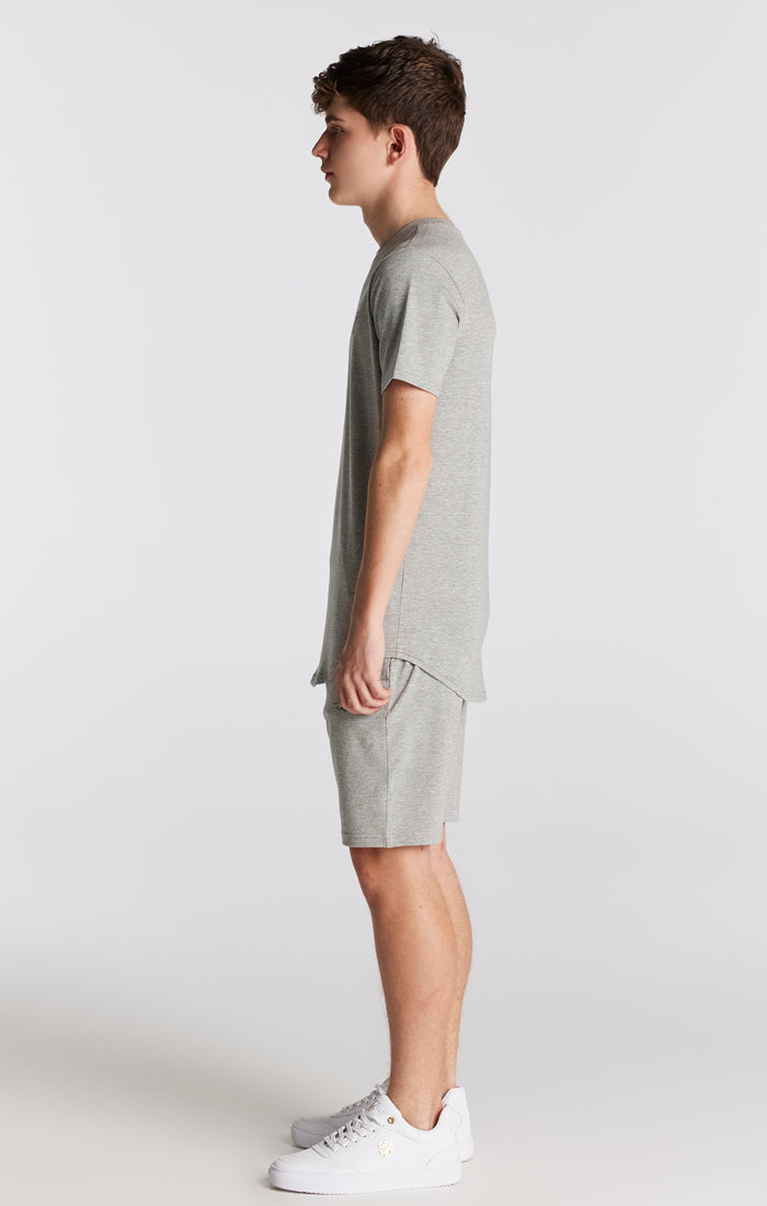 SikSilk Twin Set Tee & Shorts - Grey Marl (1)