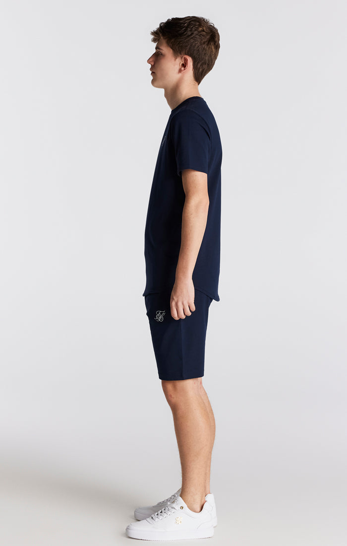 SikSilk Twin Set Tee & Shorts - Navy (1)