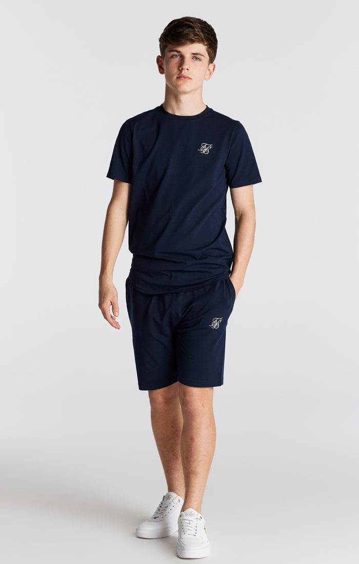 SikSilk Twin Set Tee & Shorts - Navy