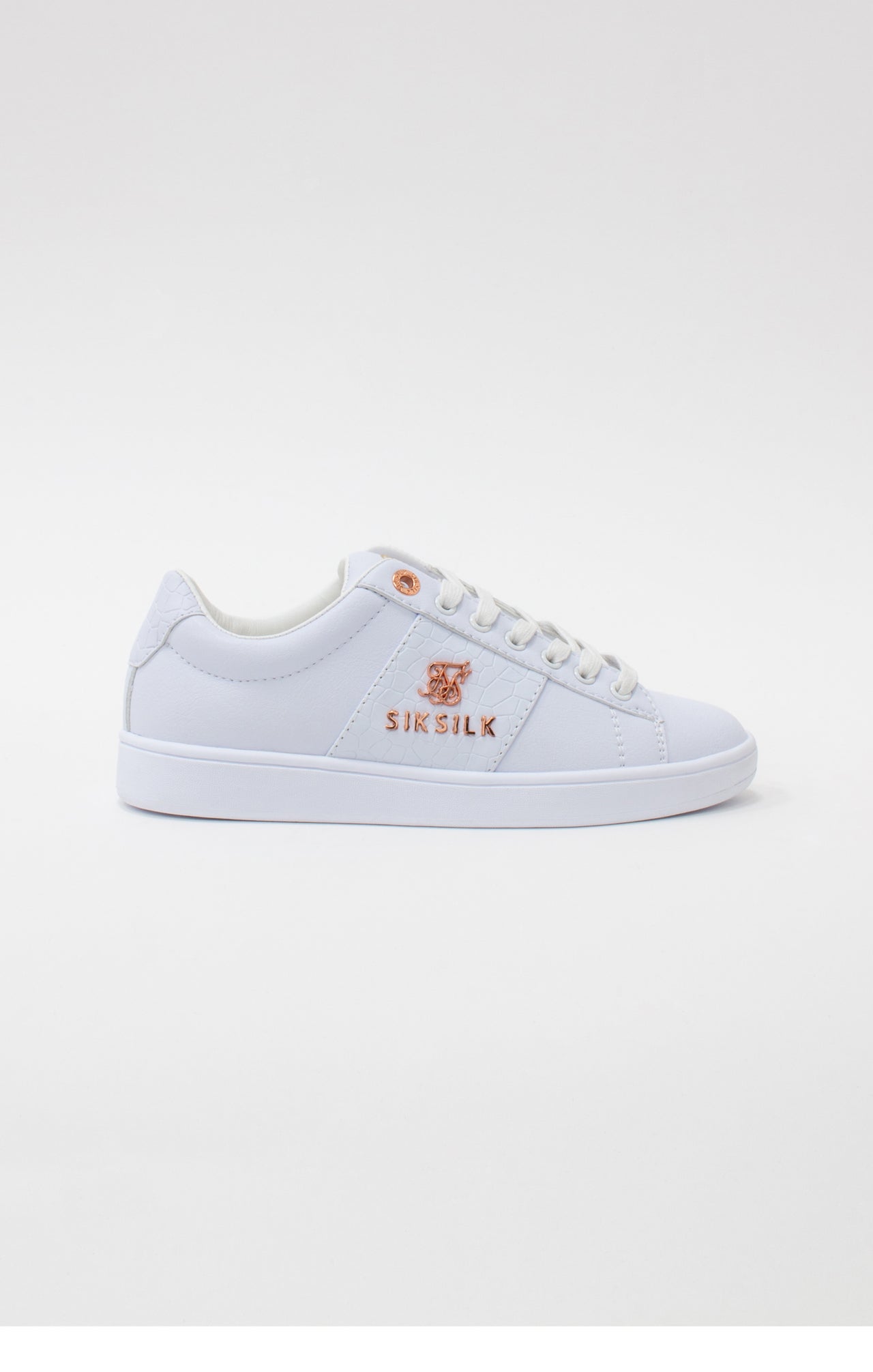 White Juniors Low-Top Classic Trainer With Metal Logo