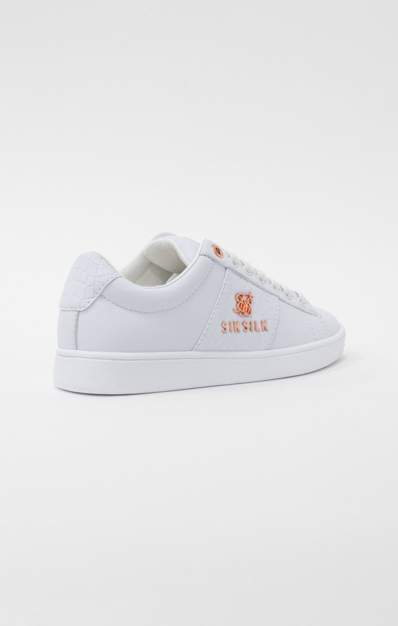 White Juniors Low-Top Classic Trainer With Metal Logo (4)
