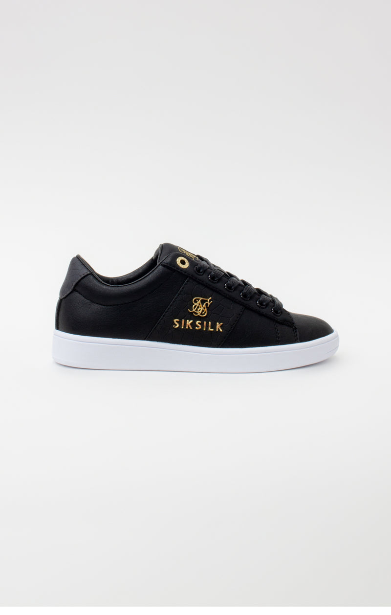 Black Juniors Low-Top Classic Trainer With Metal Logo