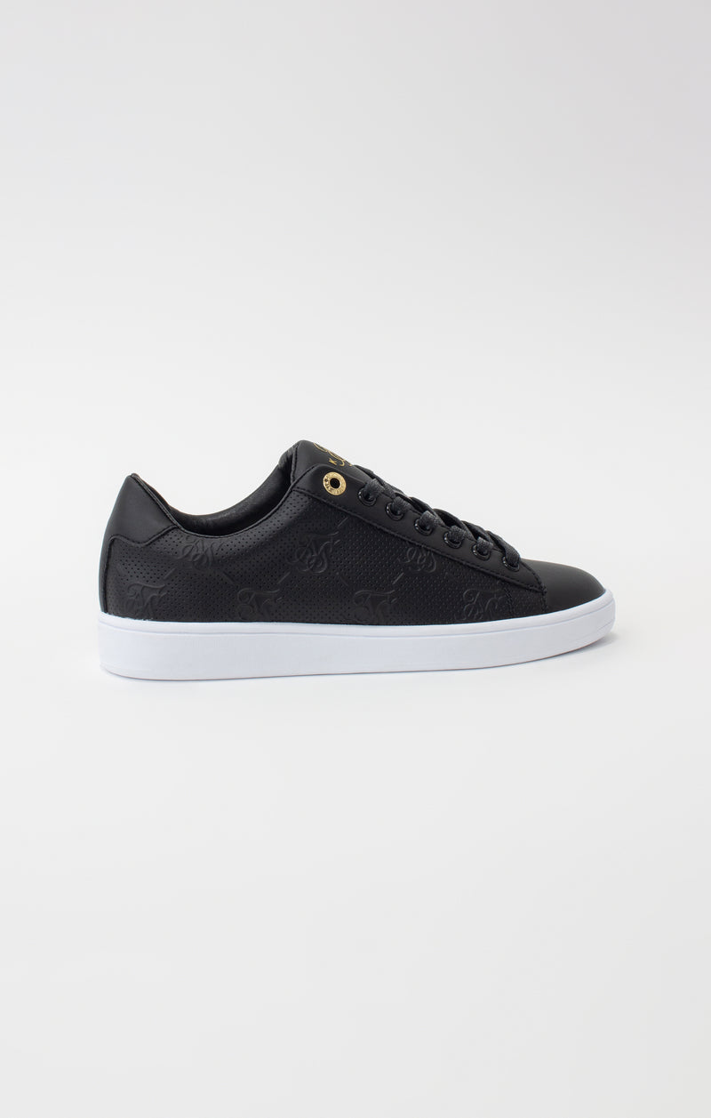 Black Juniors Low-Top Casual Monogram Trainer