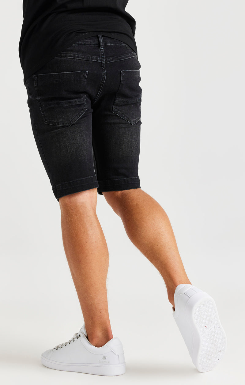 Boys Black Distressed Denim Short (1)