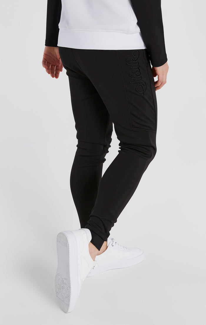 Boys Black Embroidered Logo Jogger (1)