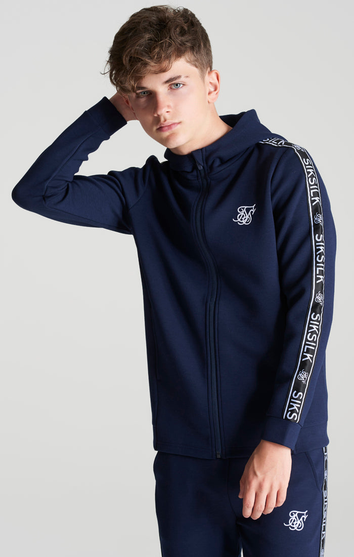 Boys Navy Poly Taped Tracksuit (4)