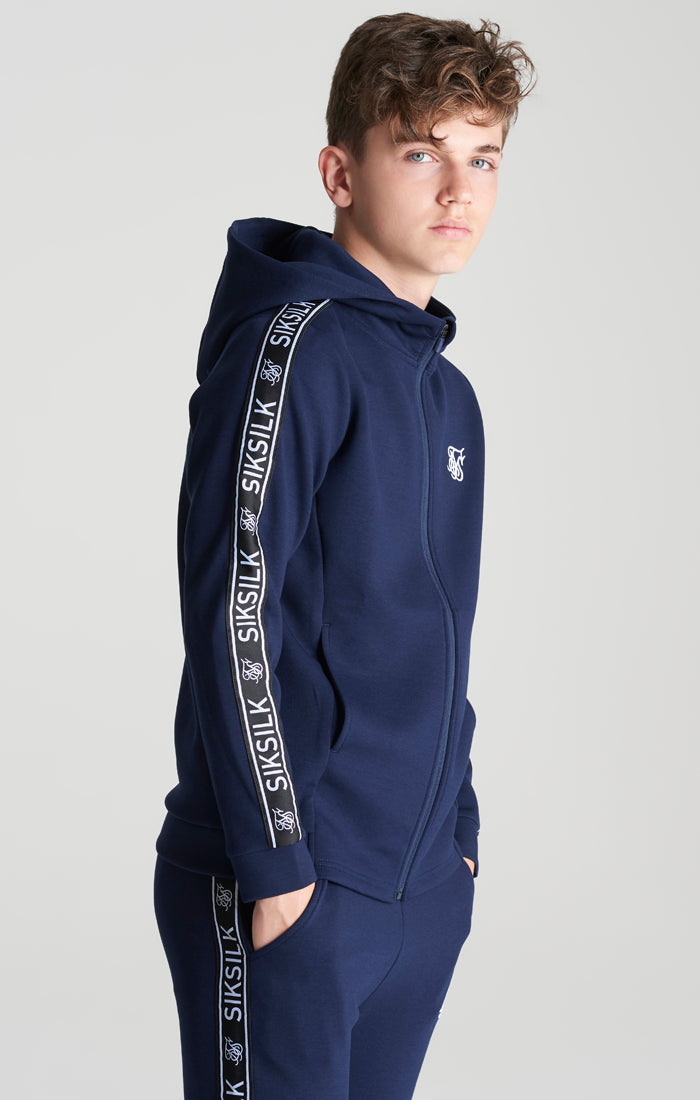 Boys Navy Poly Taped Tracksuit (3)