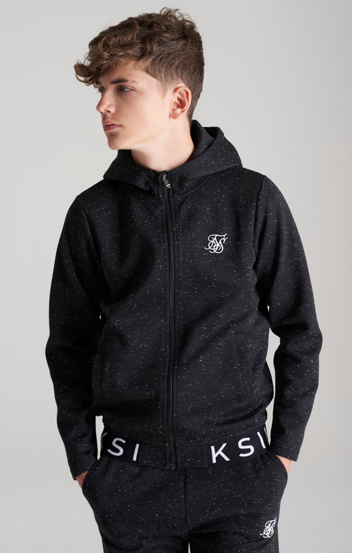 Boys Black Neps Zip Thru Hoodie (1)