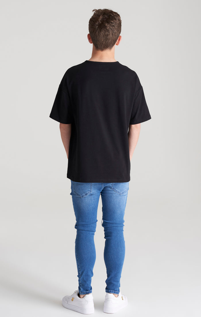 Boys Black Oversized T-Shirt (5)