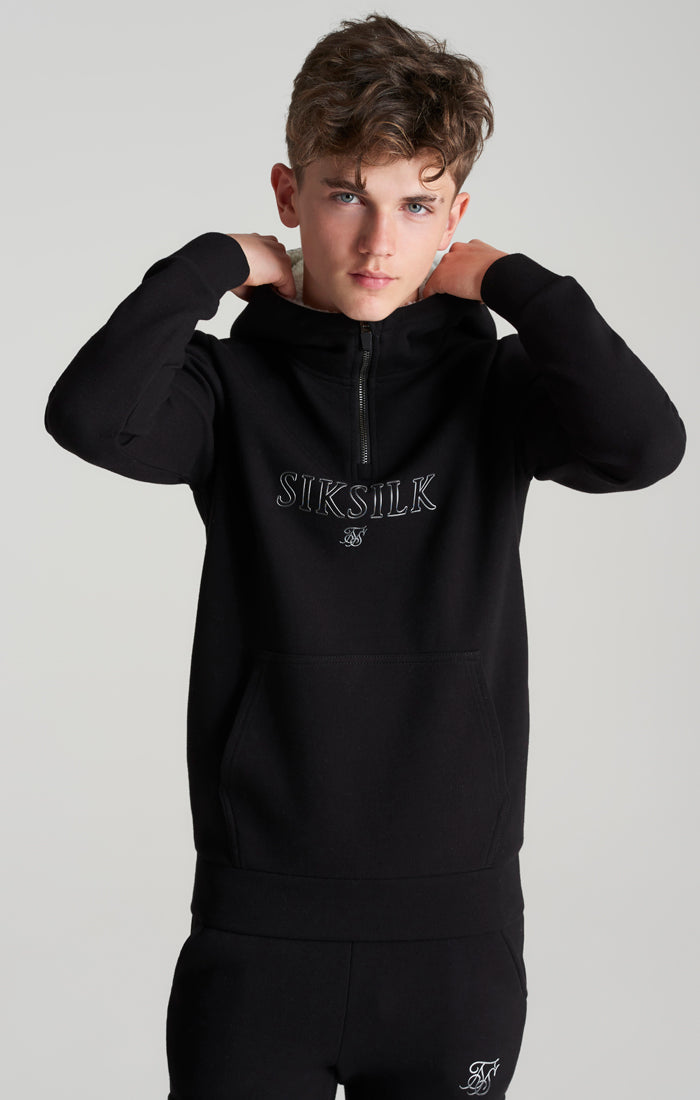 Boys Black Borg 1/4 Zip Hoodie