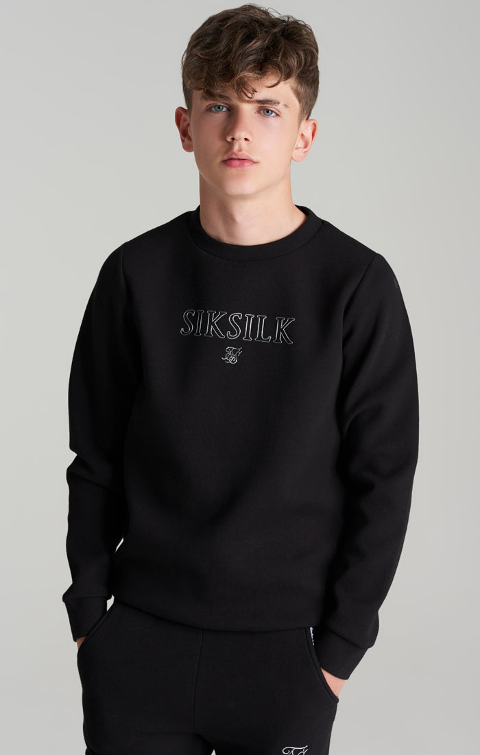 Boys Black Borg Crew Sweater