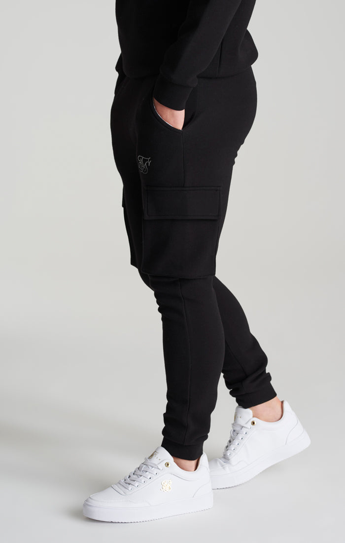 Boys Black Cargo Jogger