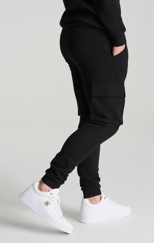 Boys Black Cargo Jogger