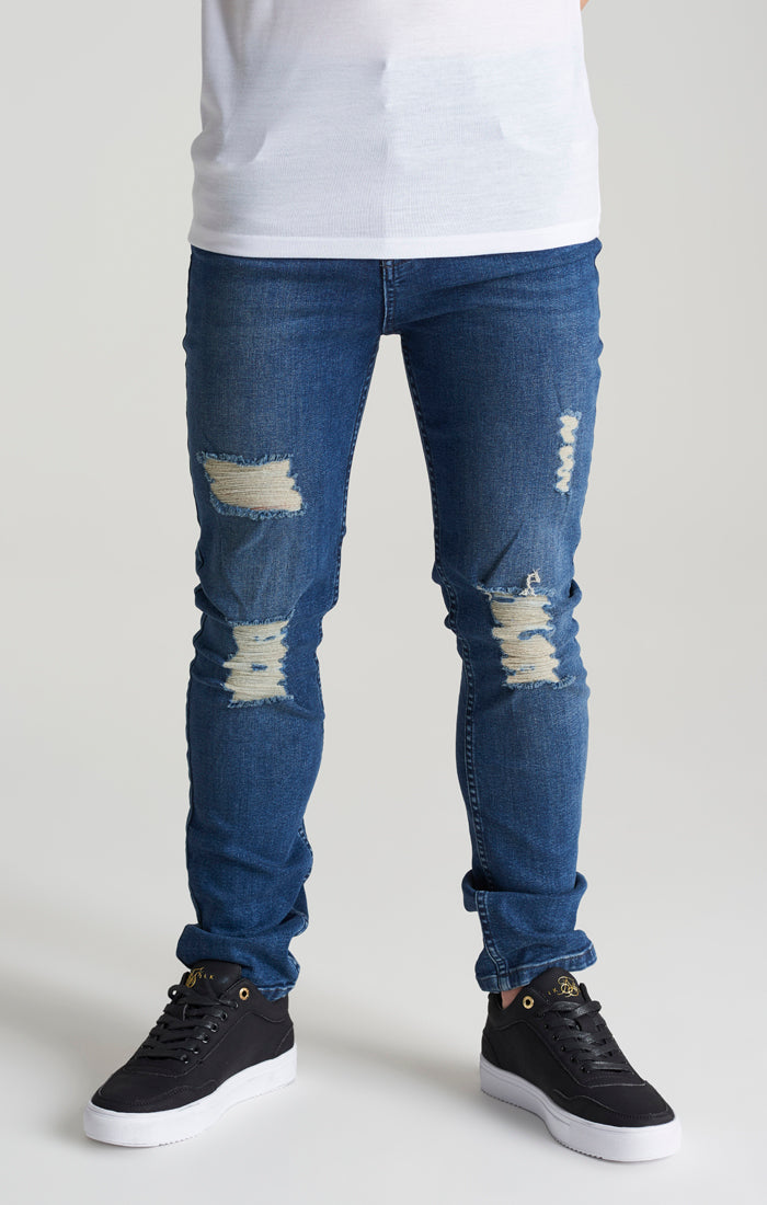 Boys Midstone Distressed Slim Denim Jean