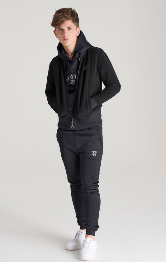Boys Black Metallic Logo Bomber