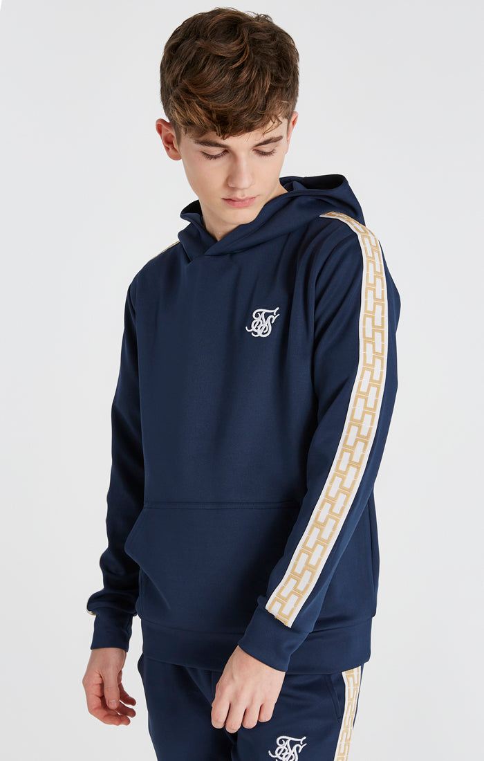 Boys Navy Taped Overhead Hoodie