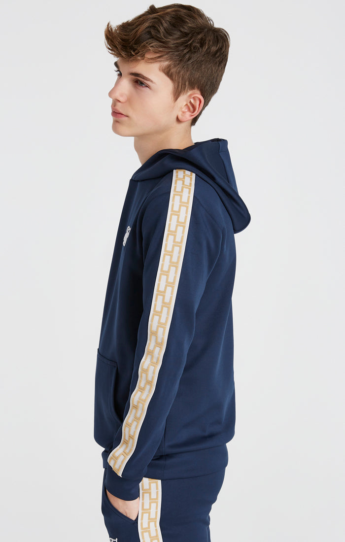 Boys Navy Taped Overhead Hoodie (1)