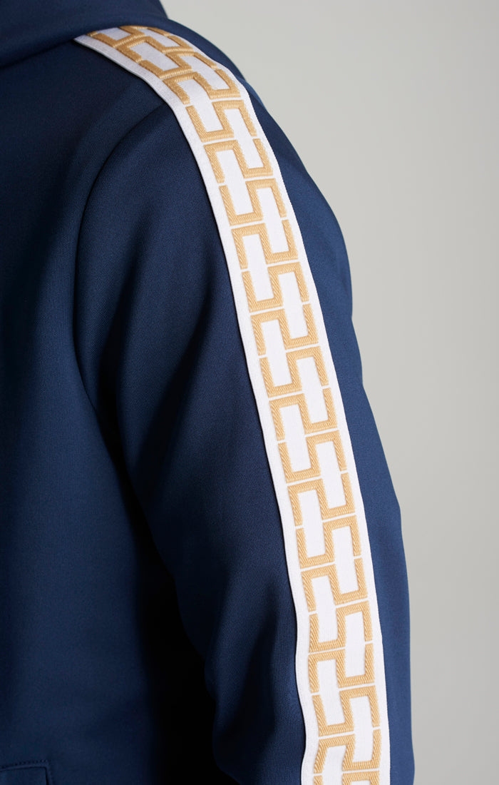 Boys Navy Taped Zip Thru Hoodie (1)