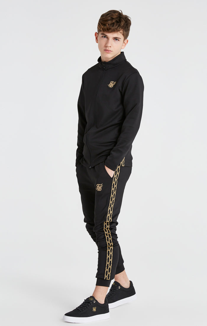 Boys Black Taped Track Top (2)