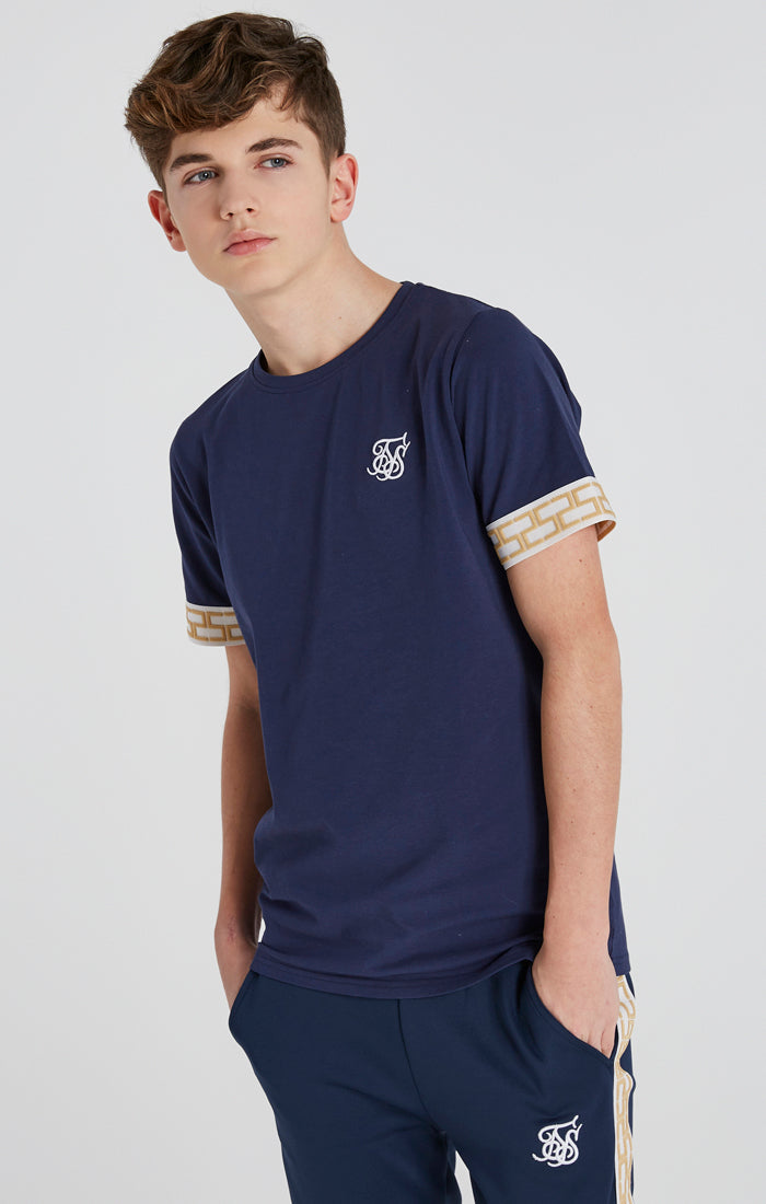 Load image into Gallery viewer, Boys Navy Taped T-Shirt