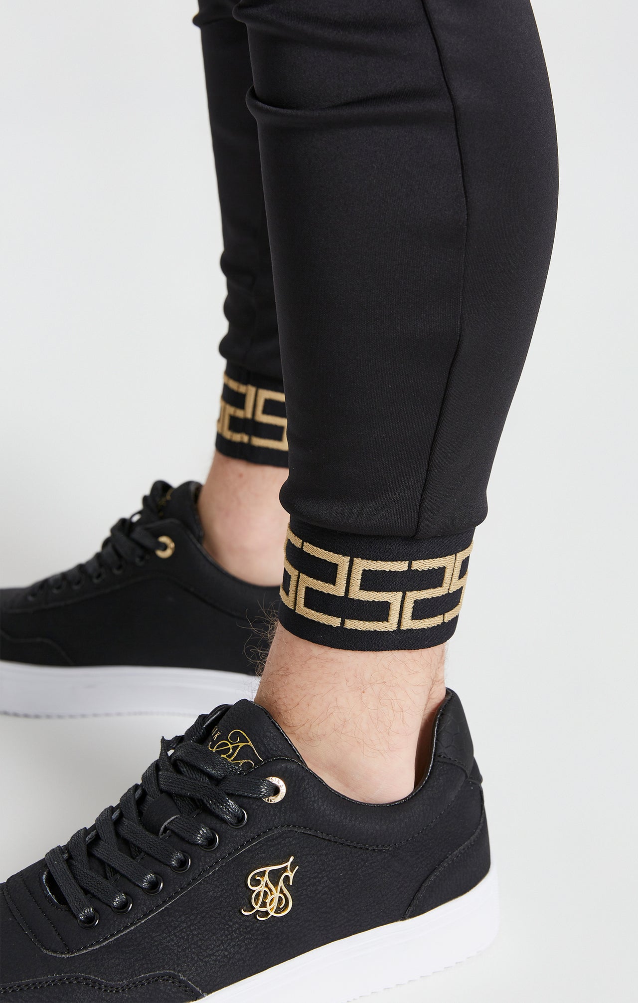 Boys Black Taped Cuffed Jogger (1)