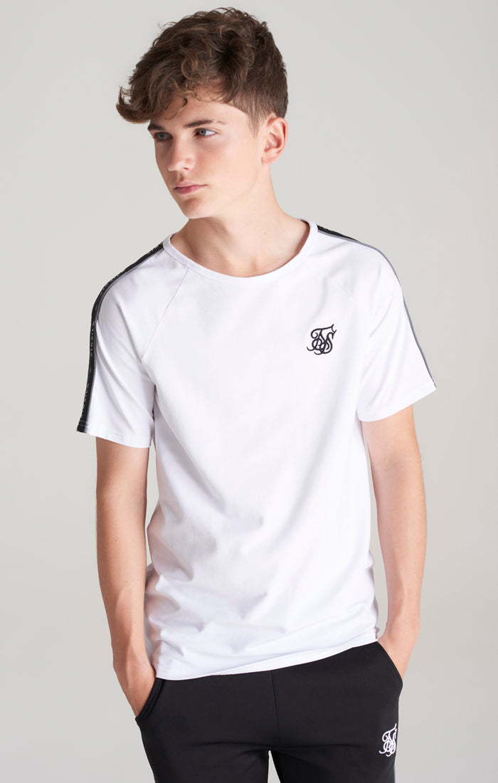 Boys White Taped Raglan T-Shirt