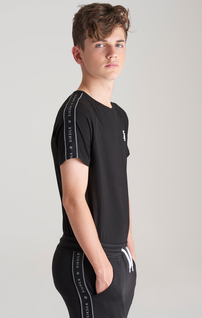 Boys Black Taped Raglan T-Shirt