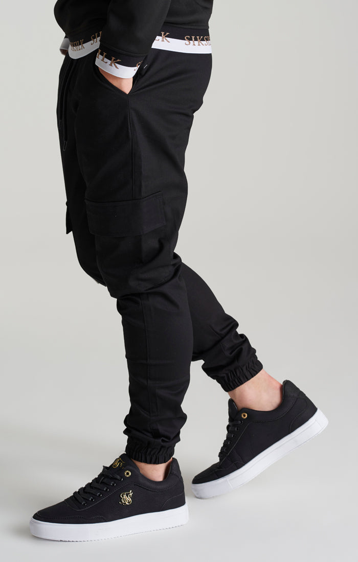 Boys Black Cargo Pant