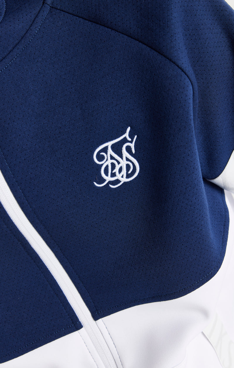 SikSilk Dynamic Zip Through Hoodie - Navy & White (1)