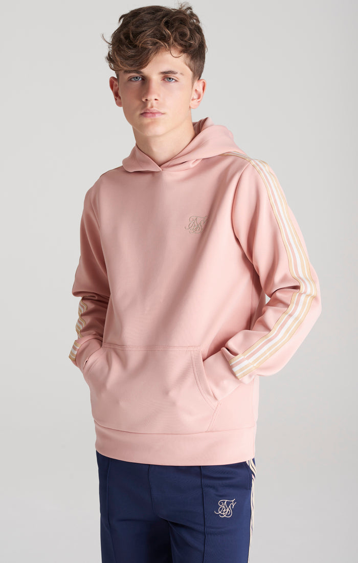 Boys Pink Taped Overhead Hoodie