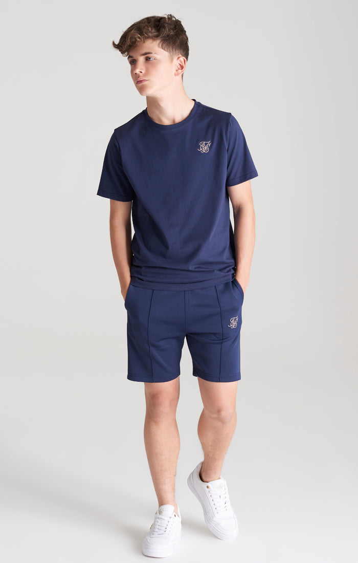 Load image into Gallery viewer, Boys Navy Taped Pleated Short (4)