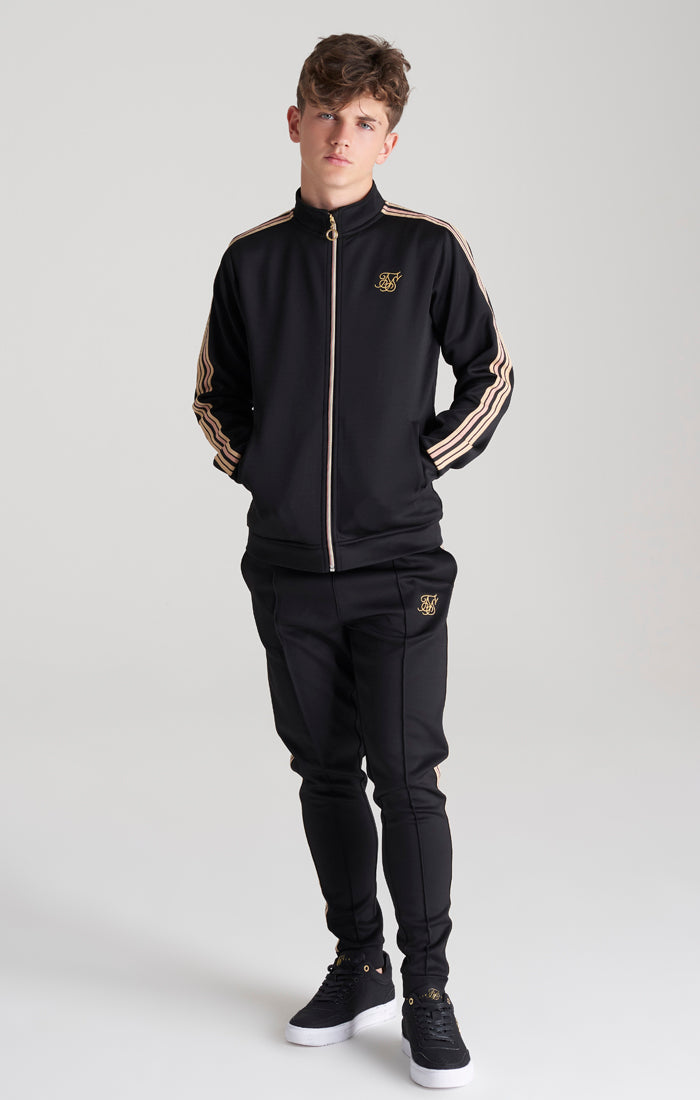 Load image into Gallery viewer, Boys Black Taped Zip Thru Funnel Neck (3)