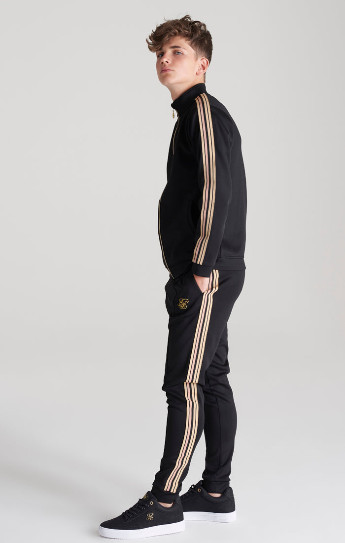 Load image into Gallery viewer, Boys Black Taped Zip Thru Funnel Neck (4)