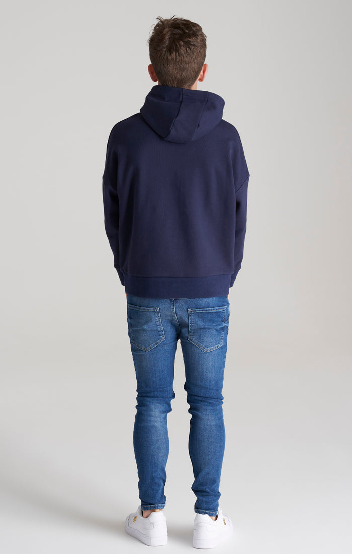 Boys Navy Relaxed Fit Hoodie (3)
