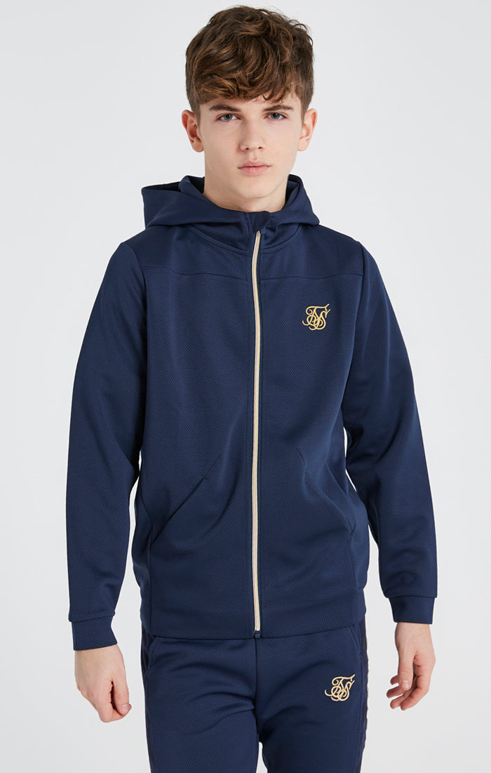 Boys Navy Mesh Zip Thru Hoodie (1)