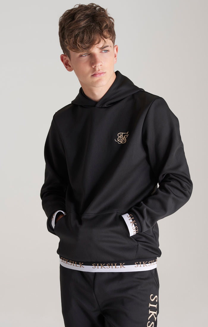 Boys Black Taped Overhead Hoodie