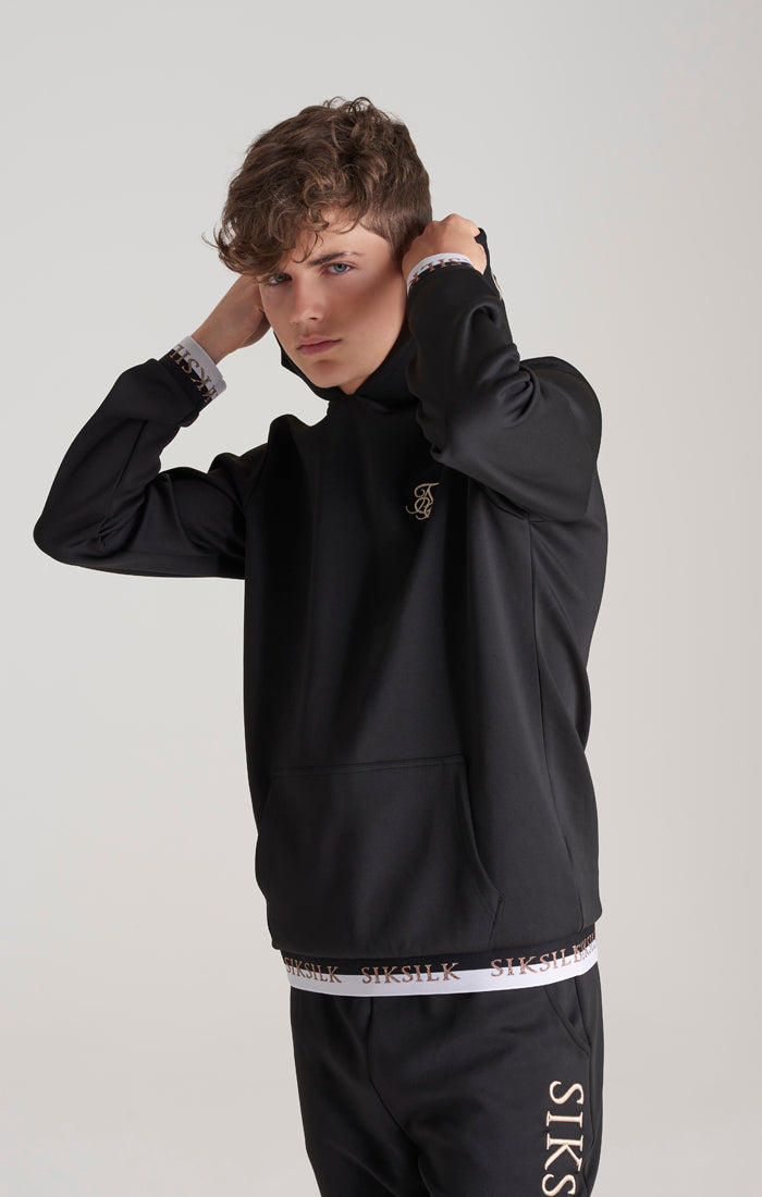 Boys Black Taped Overhead Hoodie (1)