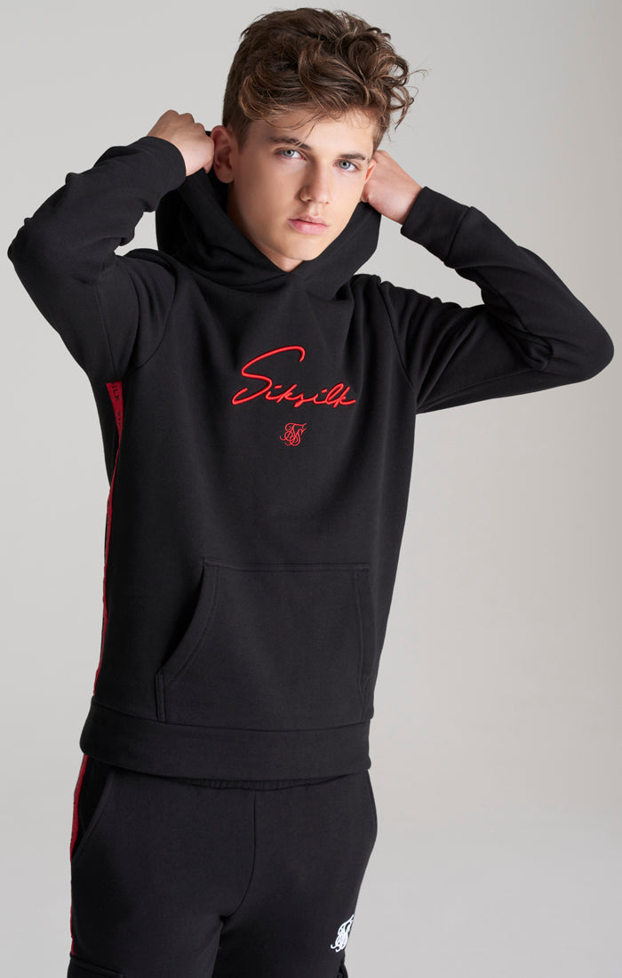 Boys Black Taped Overhead Hoodie (1)