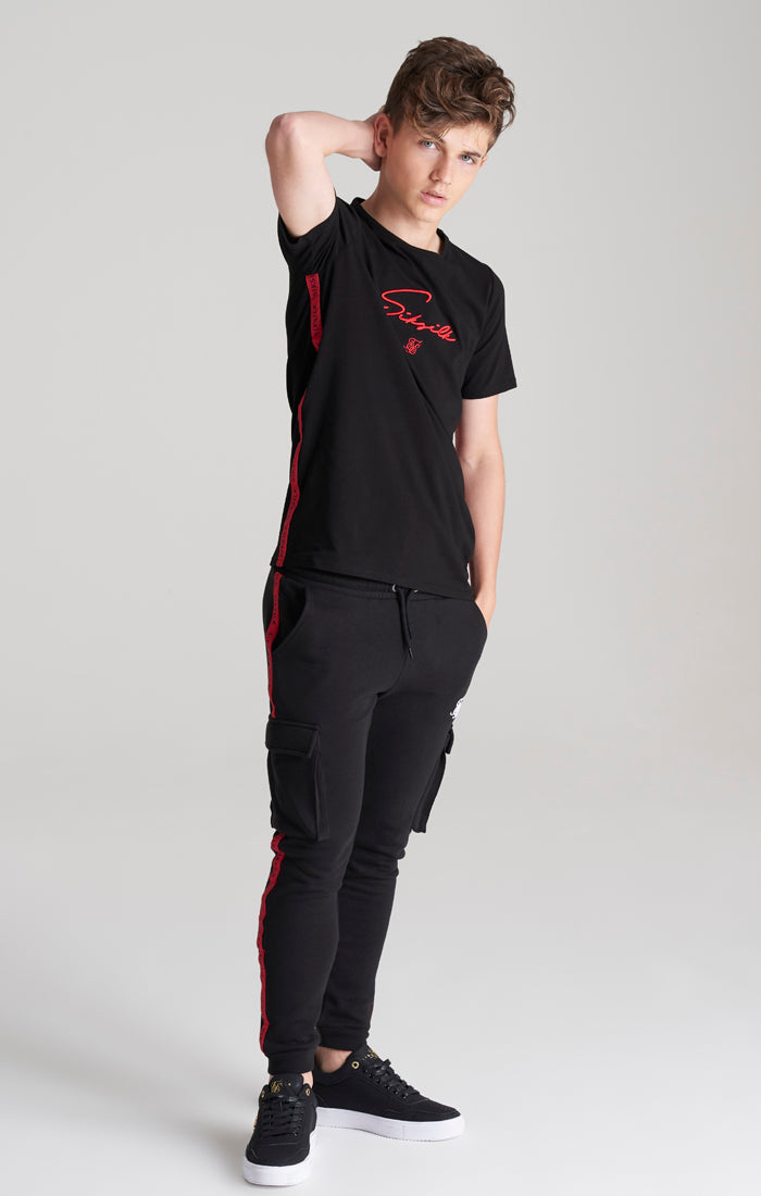 Boys Black Taped T-Shirt (3)