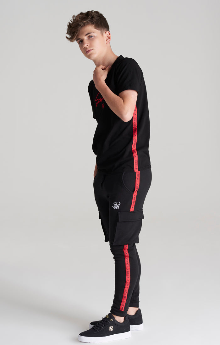 Boys Black Taped T-Shirt (4)