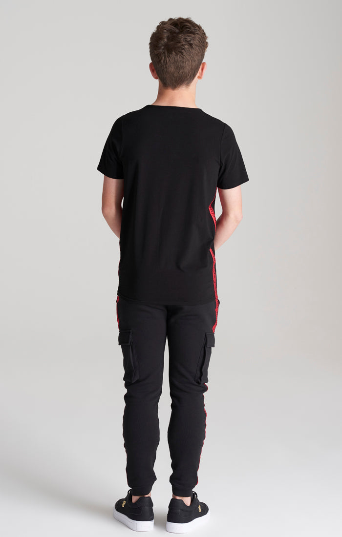 Boys Black Taped T-Shirt (5)