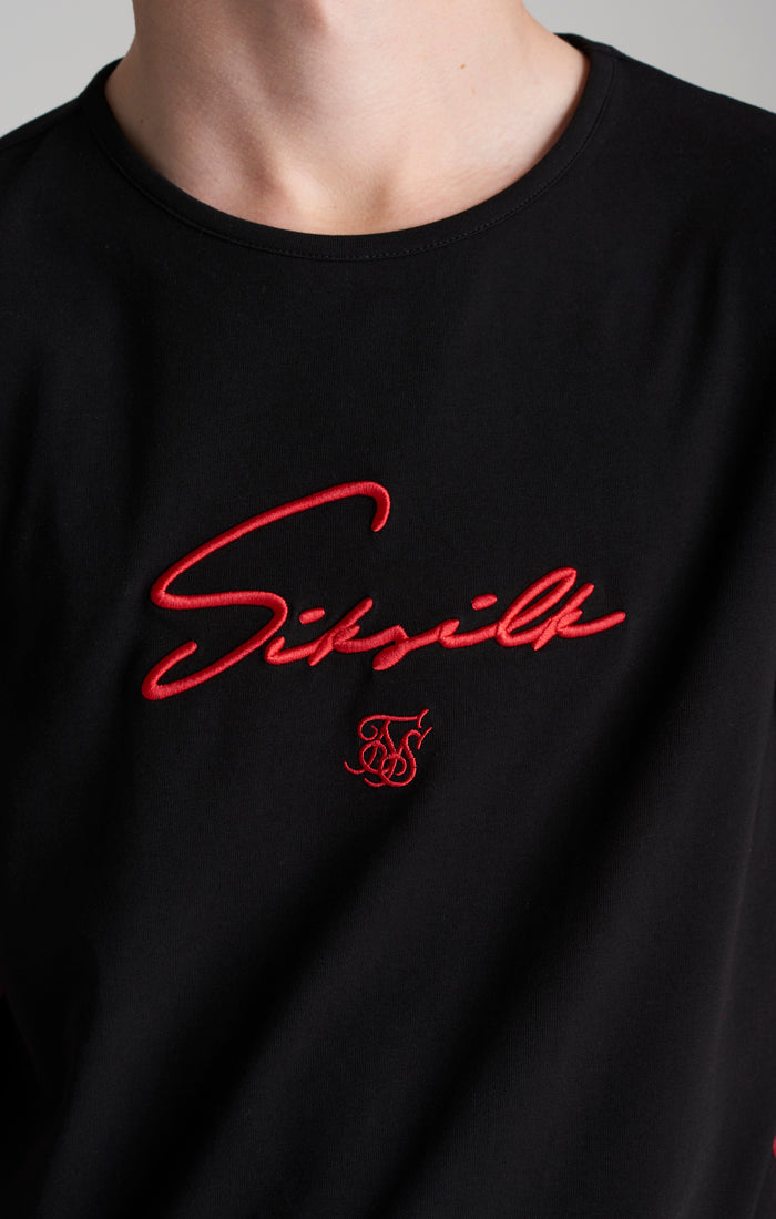 Boys Black Taped T-Shirt (1)