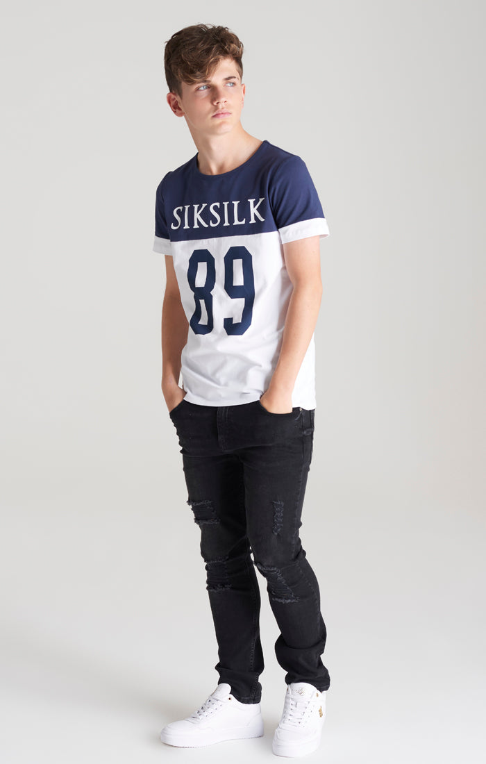 Load image into Gallery viewer, Boys Navy Branded 89 T-Shirt (4)