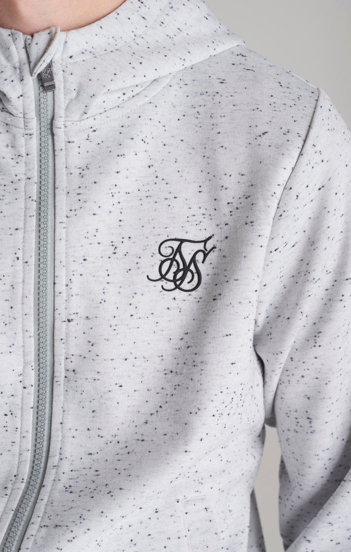 Boys Grey Neps Zip Thru Hoodie (1)