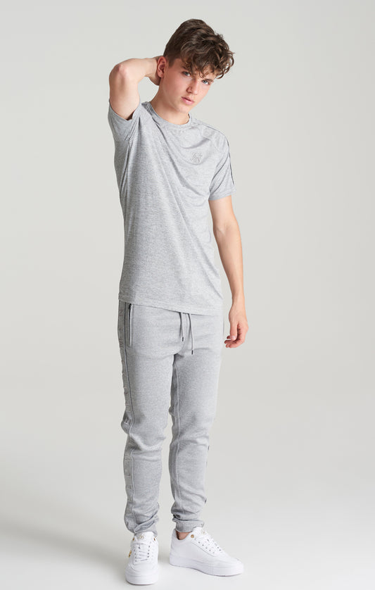 Boys Grey Marl Panelled T-Shirt