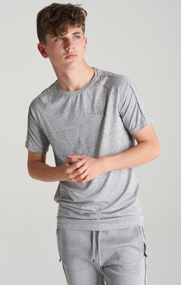 Boys Grey Marl Panelled T-Shirt
