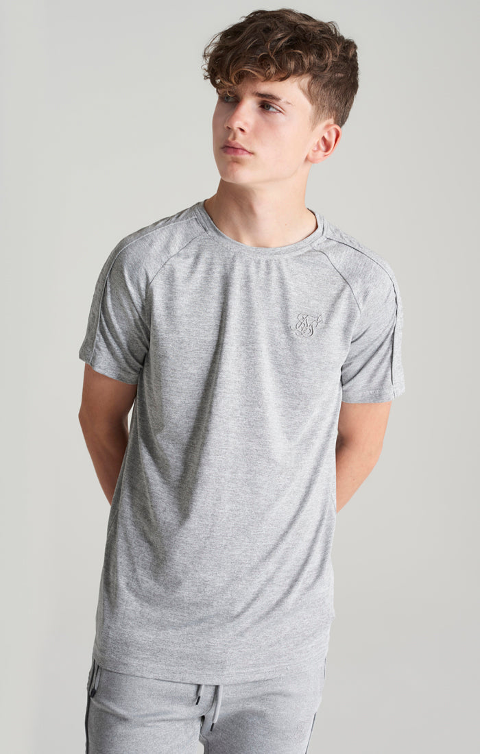 Boys Grey Marl Panelled T-Shirt (1)