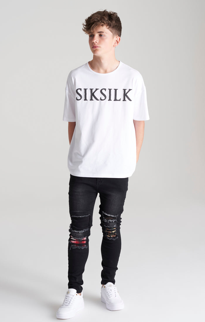 Boys White Oversized T-Shirt (2)